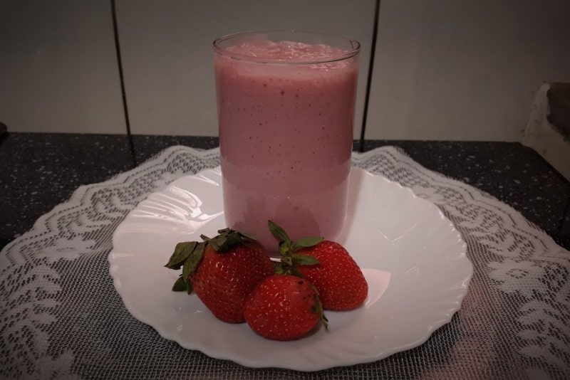 Vitamina de Morango sem Lactose